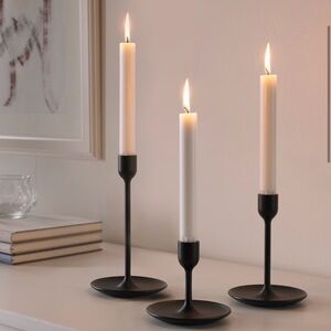 IKEA Elegant Black Candle Holders - Set of 3